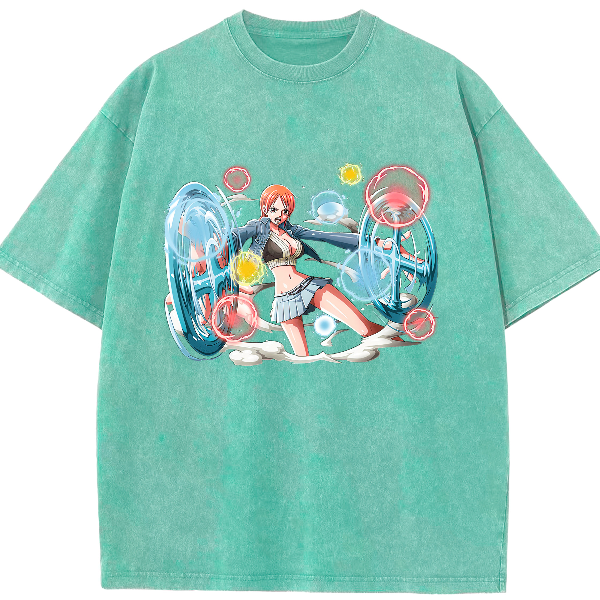 ワンピース ナミ ONE PIECE Nami 綿100% ヴィンテージ風 半袖Tシャツ（フロントプリント）